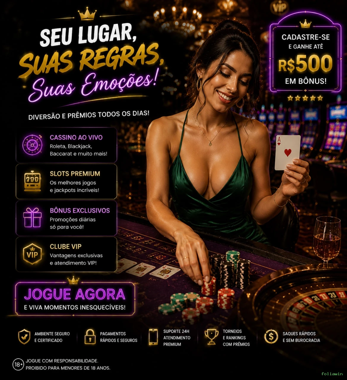 Ganhar e sacar na foliawin